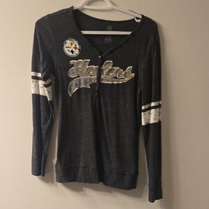 NFL Black and White Long Sleeve Tee